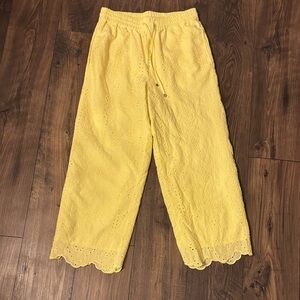 Calypso St. Barth Sunny Yellow Eyelet Pants Size M